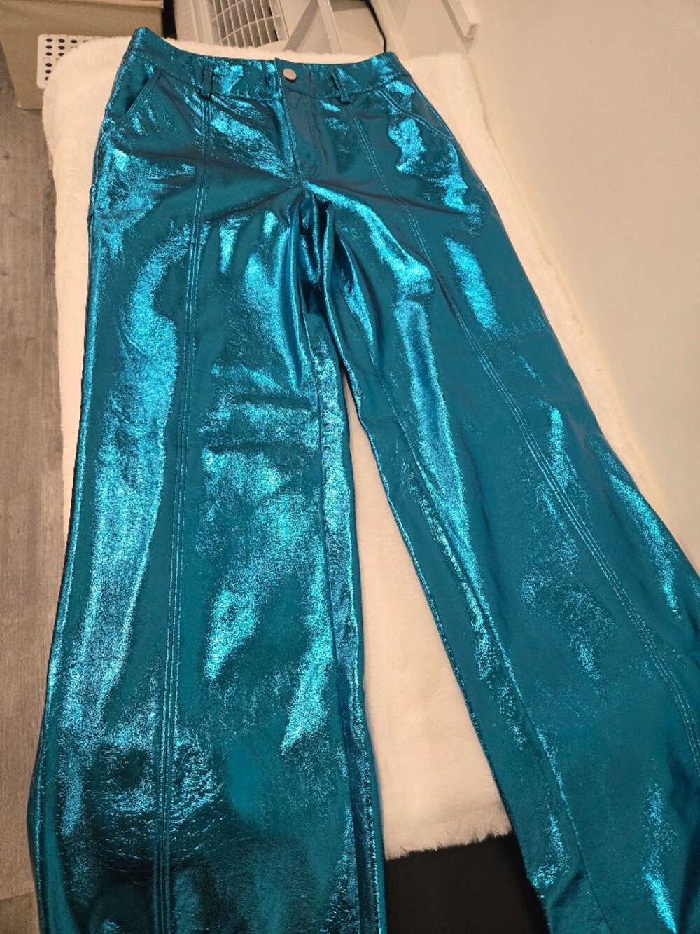New Blue Shimmer Pants trendy fashion, Small, NWOT